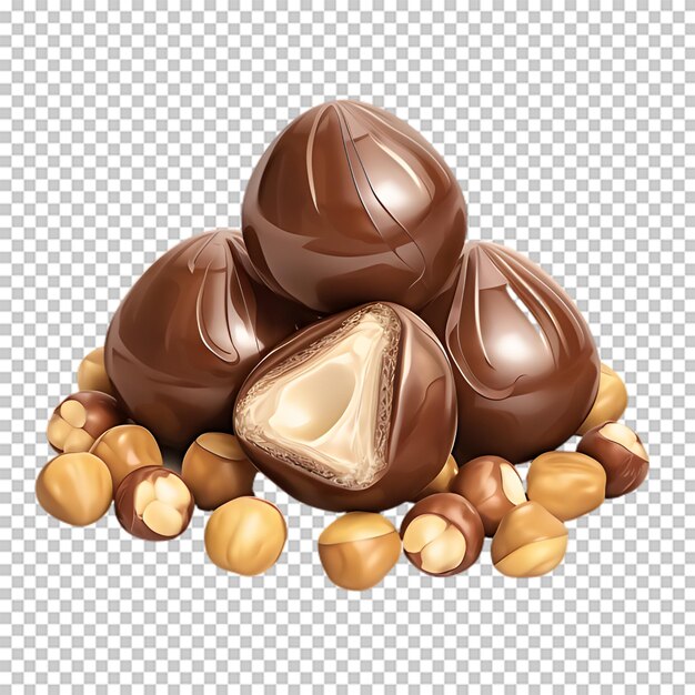 PSD 透明な背景に隔離されたチョコレートキャンディ