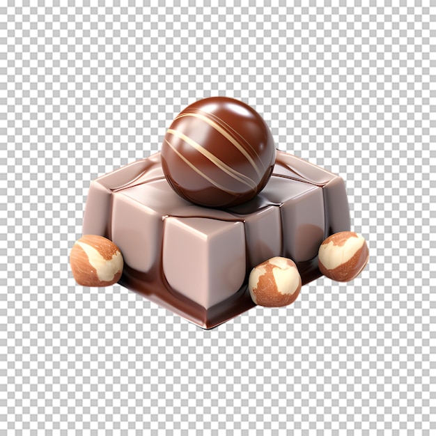 Chocolate candy isolated on transparent background