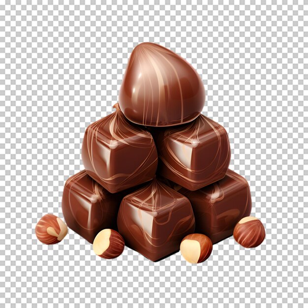 Chocolate candy isolated on transparent background