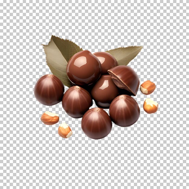 Chocolate candy isolated on transparent background