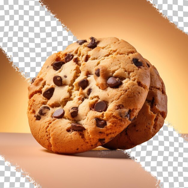 Chocolate chip cookie against transparent background