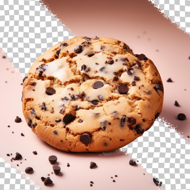 Chocolate chip cookie on a transparent background close up holiday dessert