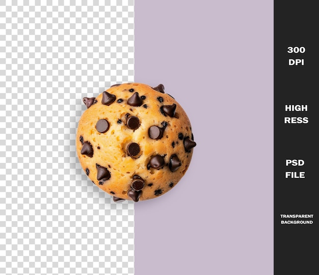 a chocolate chip cookie with chocolate chips on it and a picture of a chocolate chip cookie