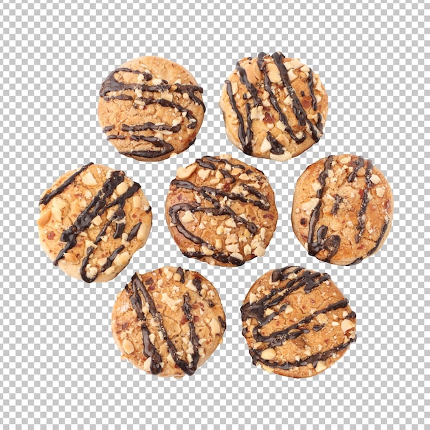 PSD chocolate chip cookies isolated rendering