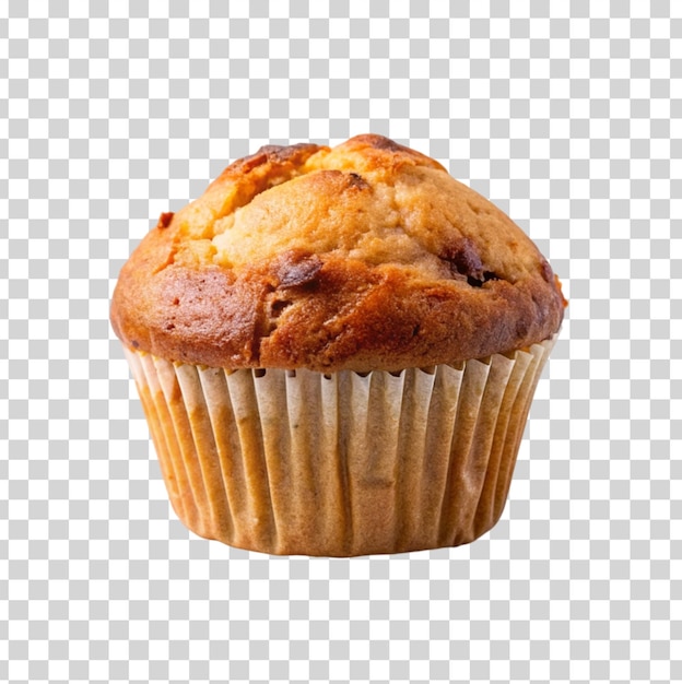 chocolate chip muffin cup cake isolated on transparent background