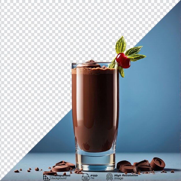 Cocktail al cioccolato isolato su uno sfondo trasparente