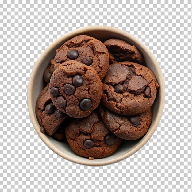 PSD chocolate cookies isolated on transparent background