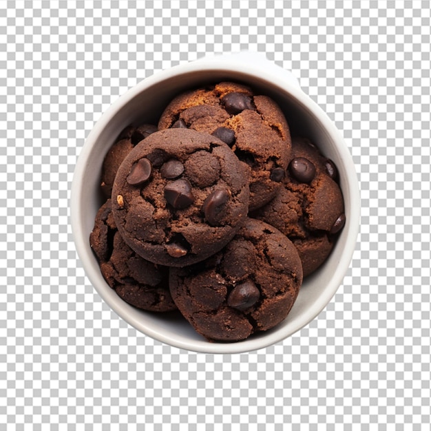 PSD chocolate cookies isolated on transparent background