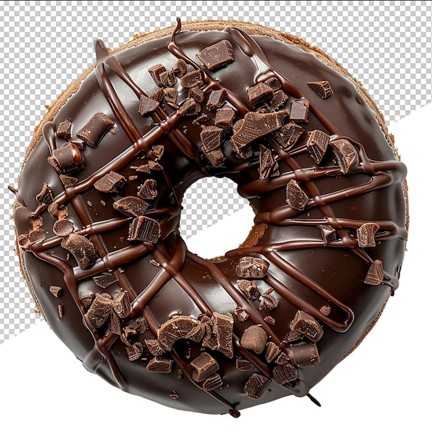 PSD a chocolate covered donut with chocolate and chocolate sprinkles