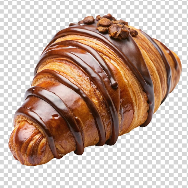 PSD chocolate croissant on transparent background