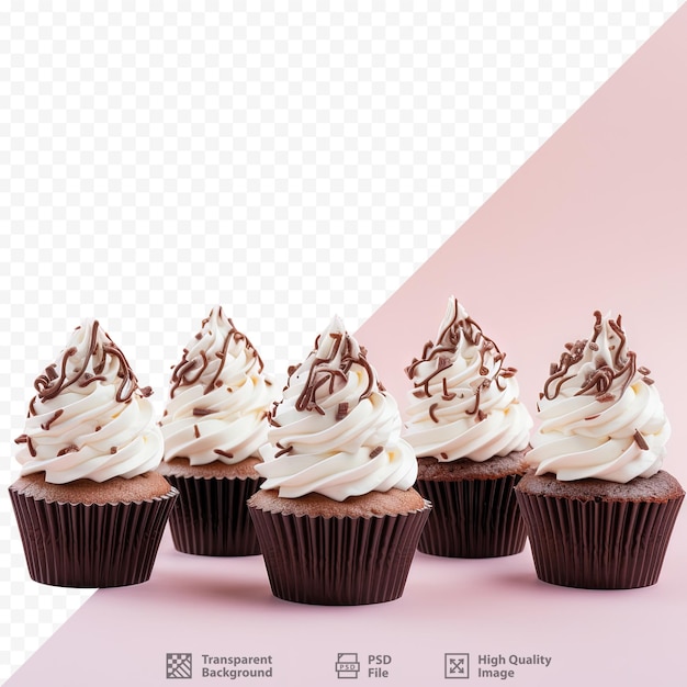 PSD chocolate cupcakes topped with whipped cream