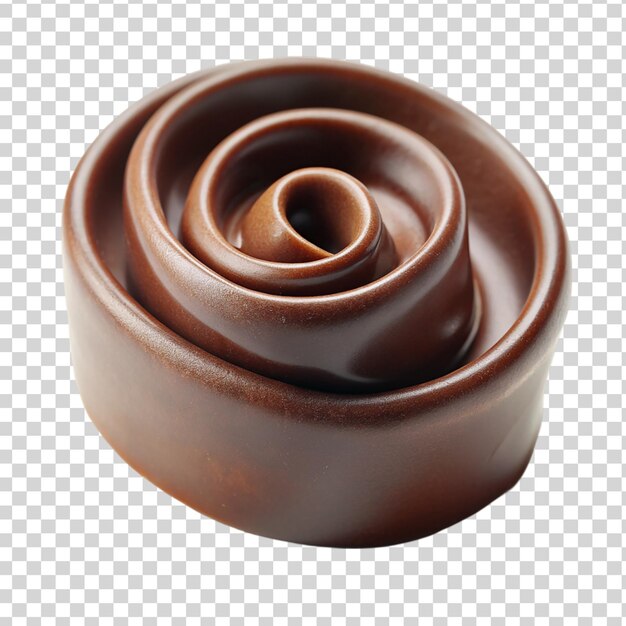 Chocolate curl on transparent background