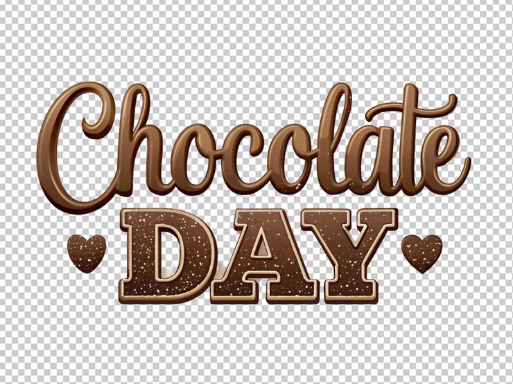 PSD chocolate day letters