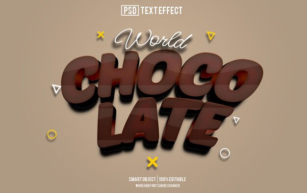 chocolate day text effect font editable typography 3d text