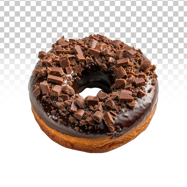 PSD chocolate donut isolated on transparent background