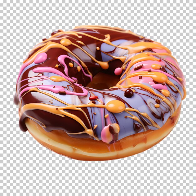 PSD chocolate donut isolated on transparent background