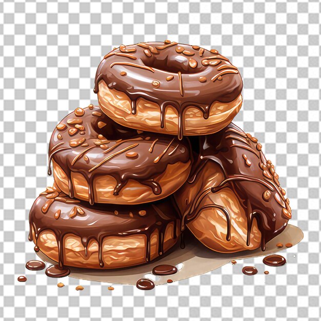 PSD chocolate donut isolated on transparent background