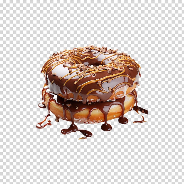 Chocolate donut on transparent background png