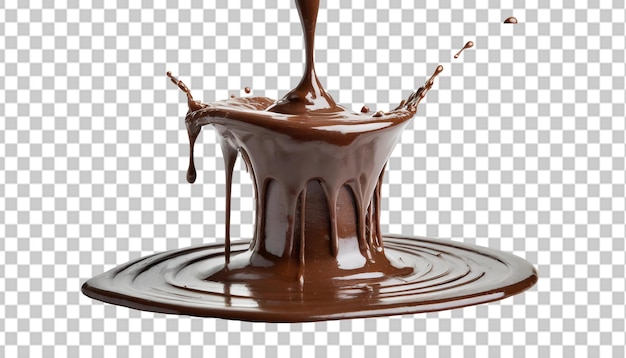 PSD chocolate dripping isolated on transparent background