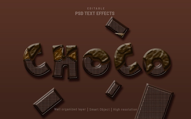 Chocolate editable text effect style