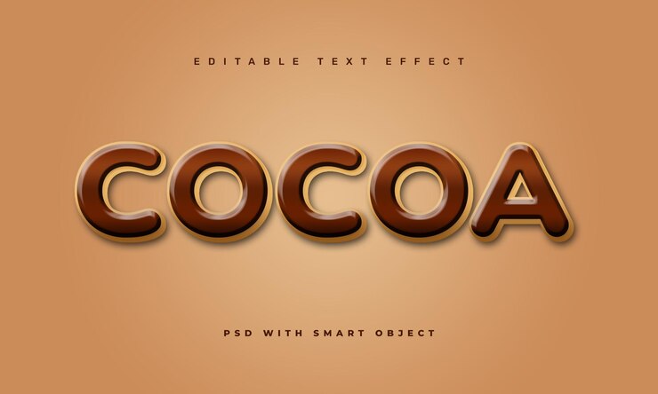 PSD chocolate editable text effect template