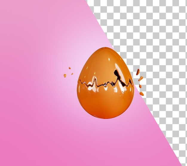 PSD chocolate egg 3d render broken chocolate egg chocolate surprise