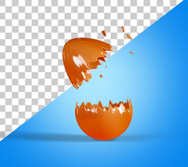 Chocolate egg 3d render Broken chocolate egg Chocolate surprise
