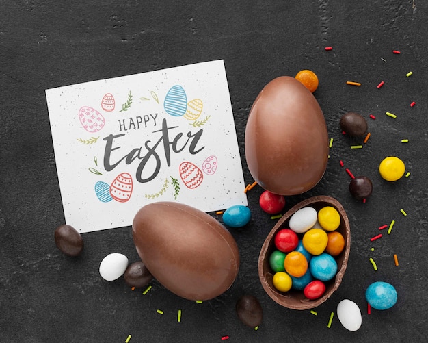 PSD chocolate eggs with candies