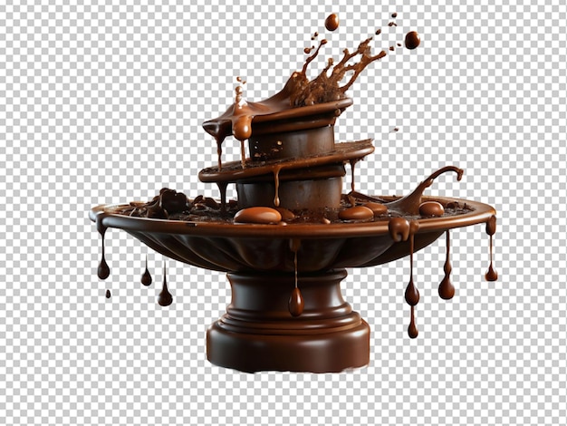 PSD Шоколад, падающий из фонтана.