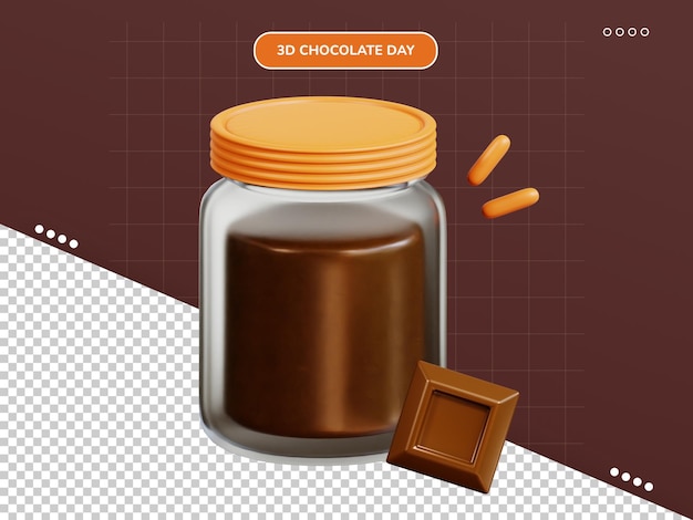 Icona 3d marmellata di cioccolato