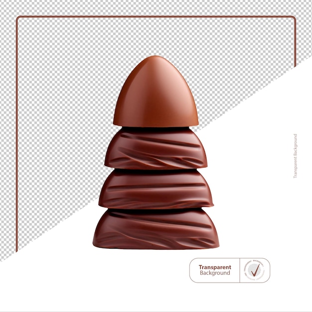 PSD chocolate made from pure cocoa in an exuberance of flavor and texture transparent background