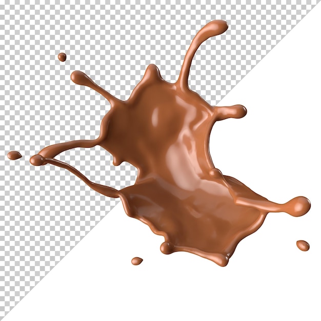 Spruzzata di cioccolato al latte 3d realistica