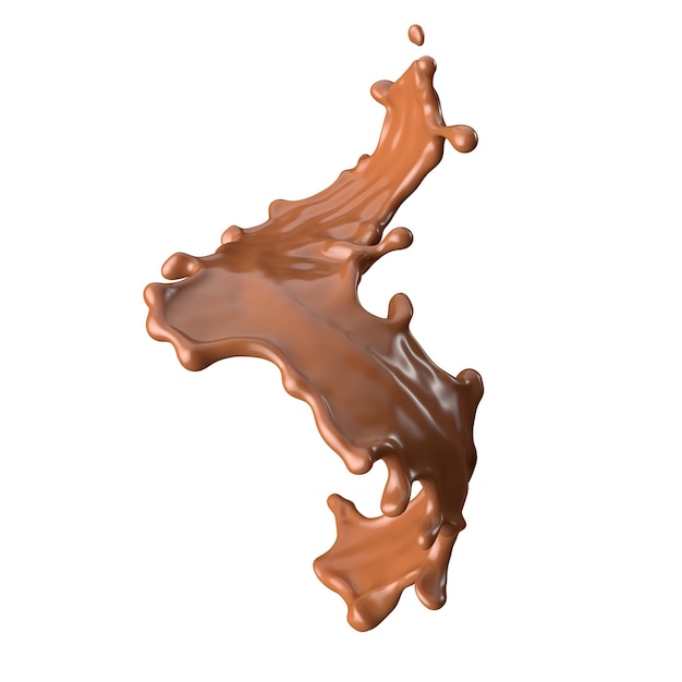 Spruzzata di cioccolato al latte 3d realistica