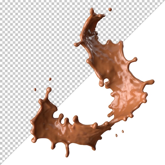 Spruzzata di cioccolato al latte 3d realistica