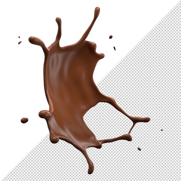 PSD spruzzata 3d del latte al cioccolato realistica