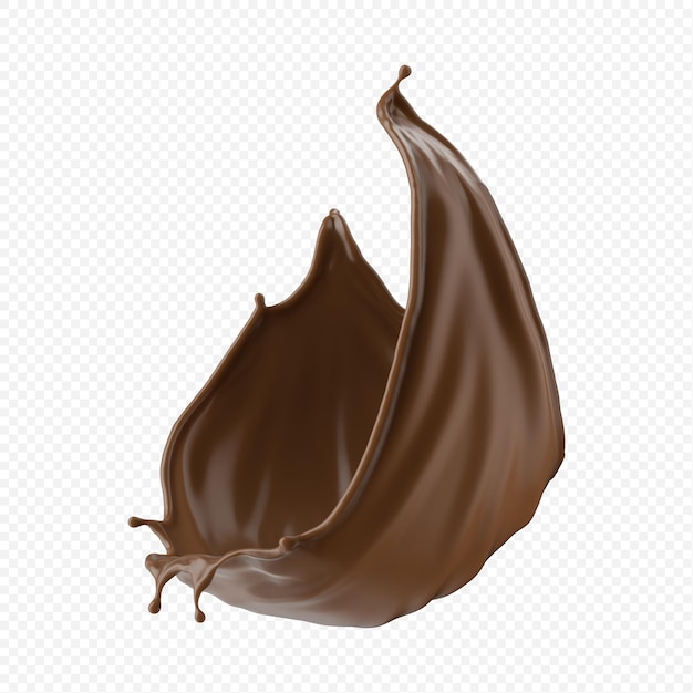 PSD chocolate milk splash isolated