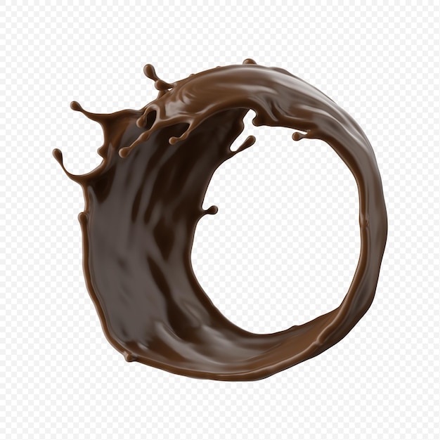 PSD chocolate milk splash isolated