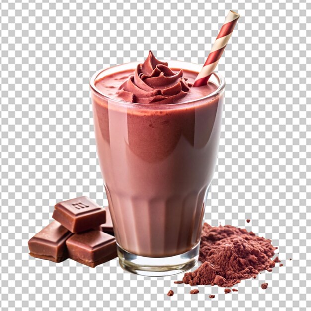 PSD milkshake al cioccolato sfondo trasparente