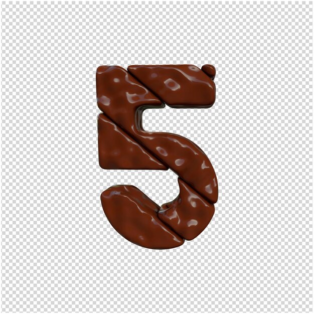 PSD chocolate number 3d rendering