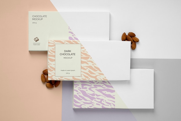 PSD mockup di confezioni di cioccolato