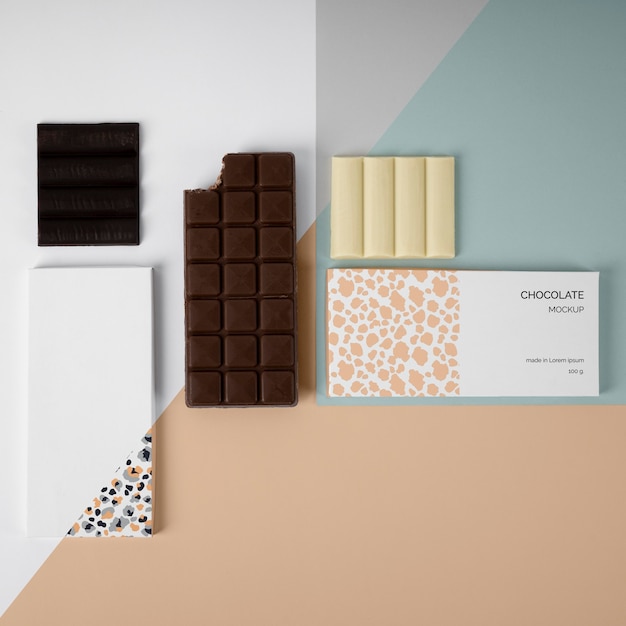 PSD mockup di confezioni di cioccolato