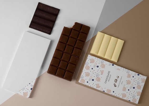 PSD mockup di confezioni di cioccolato