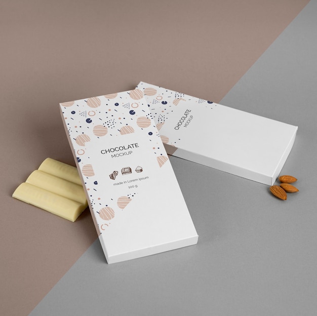 Mockup di confezioni di cioccolato