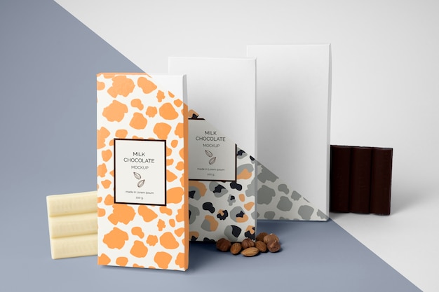 PSD mockup di confezioni di cioccolato