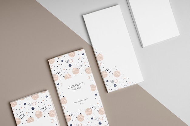 Mockup di confezioni di cioccolato