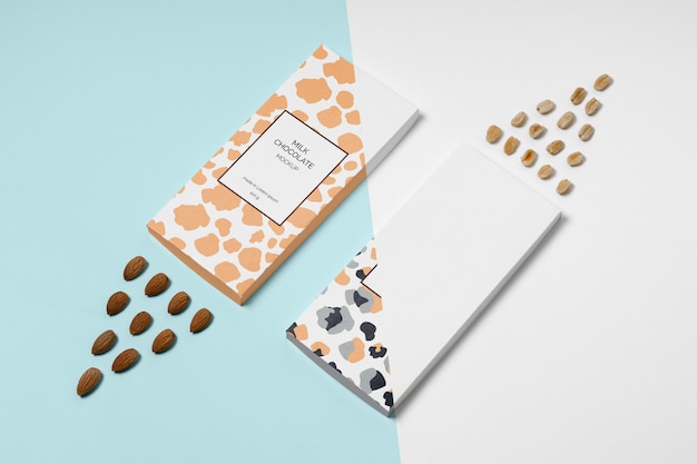 Mockup di confezioni di cioccolato