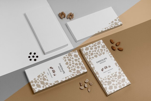 Mockup di confezioni di cioccolato