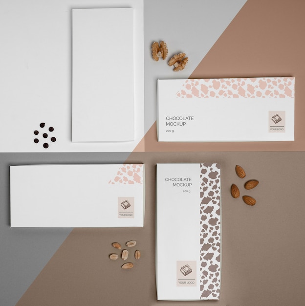 Mockup di confezioni di cioccolato