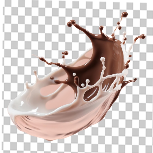 PSD cioccolato png splash di latte