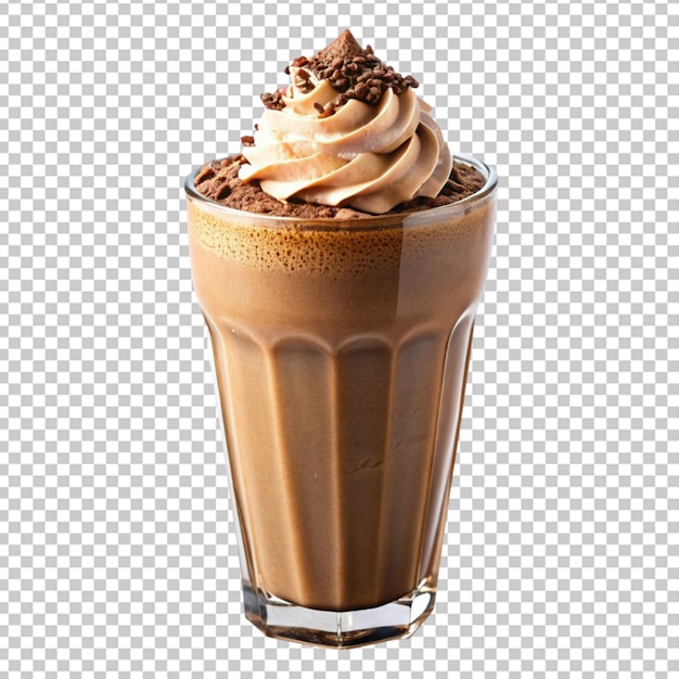 PSD chocolate shake on transparent background